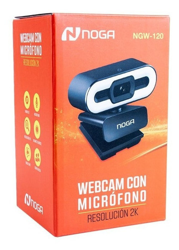 Imagen 3 de 4 de Cámara web Noga NGW-120 2K 30FPS color negro
