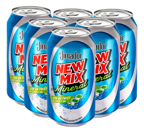 New Mix Mineral Limon 350ml - Pack con 6 Latas
