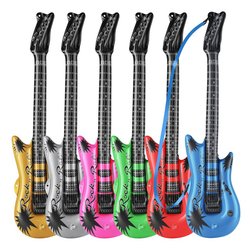Juguetes De Guitarra Inflables Para Niños (paquete De 6)