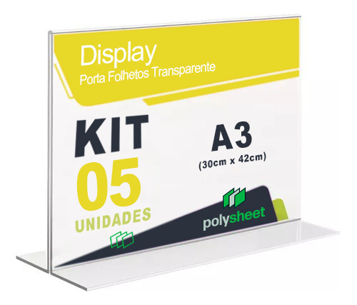 Display Mesa Acrilico Folha A3 T Horizontal 05 Uni
