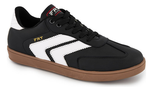 Tenis Urbano Ferrato Suela Café Low Top Para Hombre Negro