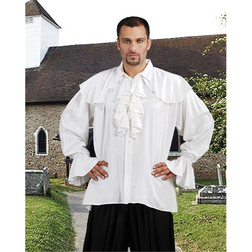 Disfraz De Pirata Para Adulto Camisa Medieval Color Blanco