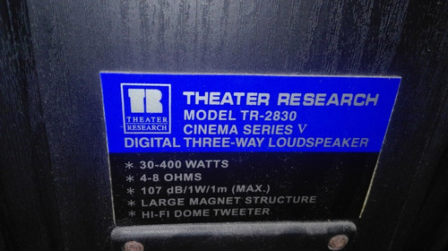 Bafles Theater Research Mod-tr-2830,4 A 8 Ohms,400 Watts,. (Usado)