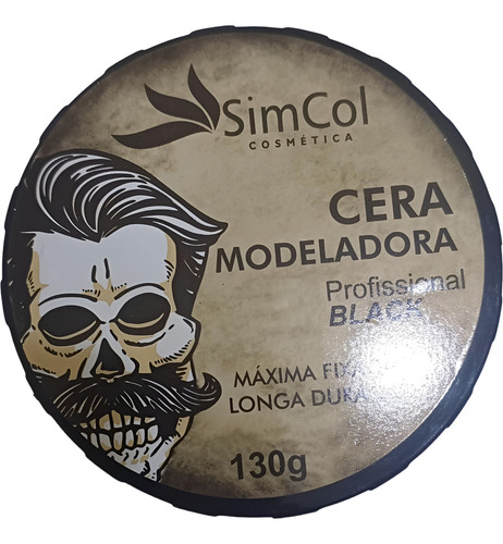 Cera Modeladora Simcol 130g Profissional Black Capilar
