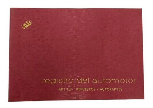Libro Registro Automotor Autopartes Repuestos Rab 2319