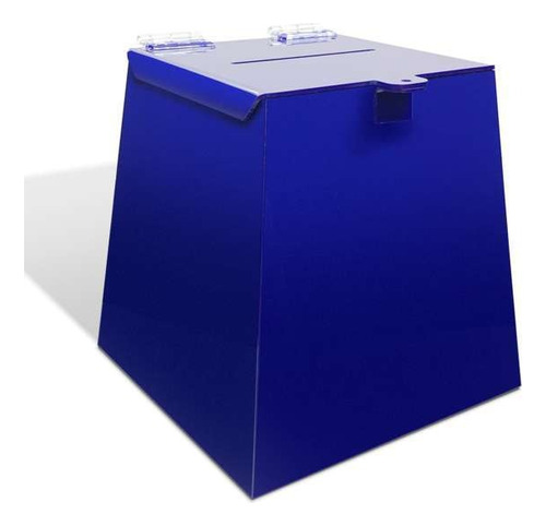 Caixa Urna P/ Votação Acrílico Azul Sem Transparência 20cm. 