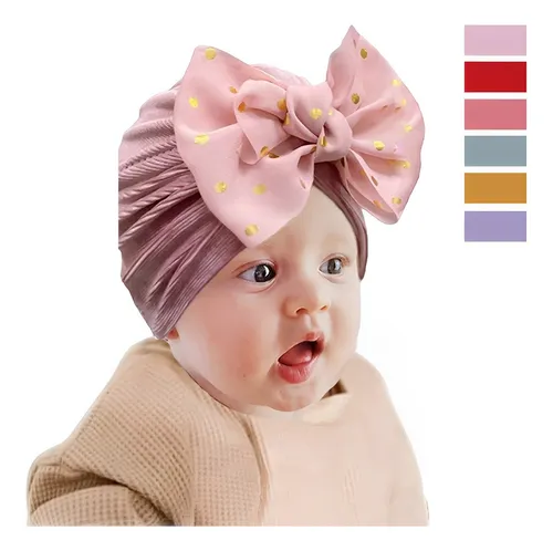 Set gorros para bebe niña 0-6 m. Headwrap turbantes bebe