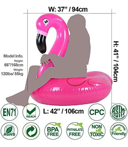 Flotador De Flamenco, Flamenco Flotante Inflable Para Fiesta