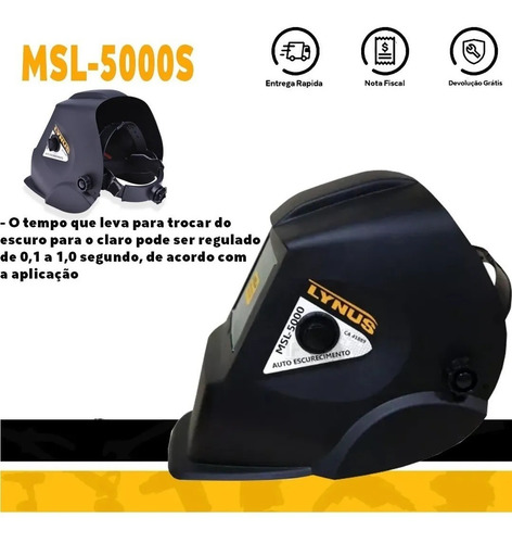 Imagem 6 de 7 de Mascara De Solda Automatica Com Regulagem Msl-5000 Lynus