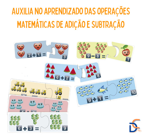 Adição E Subtração Jogo Quebra Cabeça Educativo Matemática