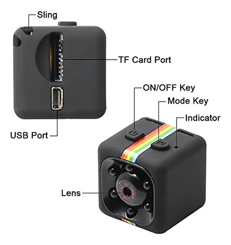 Câmera Escondida Mini 1080p Hd Com Gravação De Loop De Detec