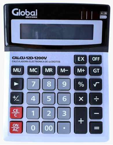 Calculadora Global 12 Digitos, Mod. 1200v Metalizada