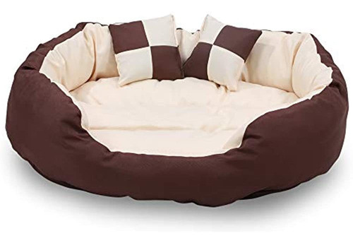 Cama Para Mascotas Ovalada, Larga Y Duradera, Con Cojin Ext