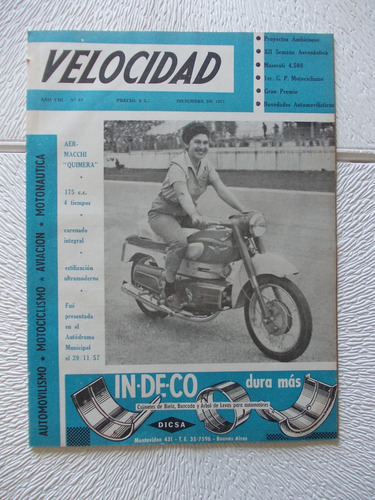 Revista Velocidad 89-portada Moto  Aer-macchi 1957  