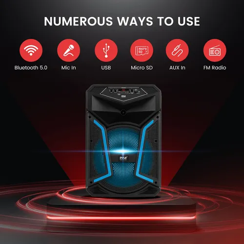 Portable Bluetooth Pa Speaker System Pyle Pphp122sm 800w