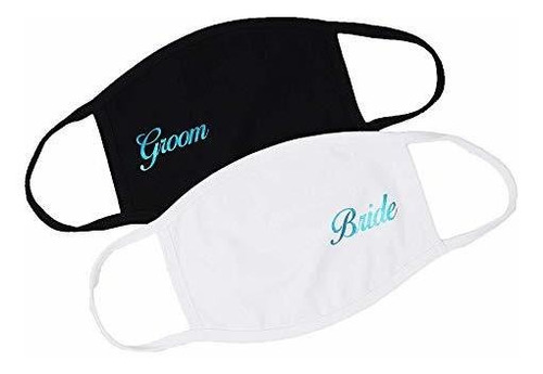 Bride Groom Face Mask Custom Made In Usa 2 Layer Comfy Cotto