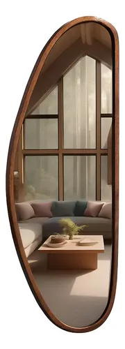 Espelho Oval Base Reta Orgânico Zaha 170x60 Briel Design Moldura