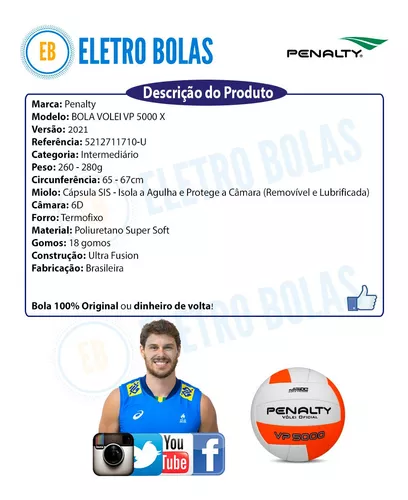 Bola Vôlei Penalty VP 5000 - Amarelo/Roxo/Preto - Bola Vôlei