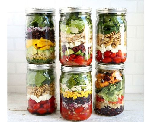 Imagem 4 de 5 de 1 Cx Com 5 Potes Hellmans Vidro Tampa Alumínio 550ml Salada