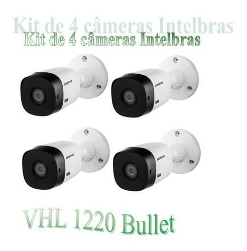 Kit De 4 Câmeras Intelbras Vhl 1220 Bullet Hdcvi Lite 2mb