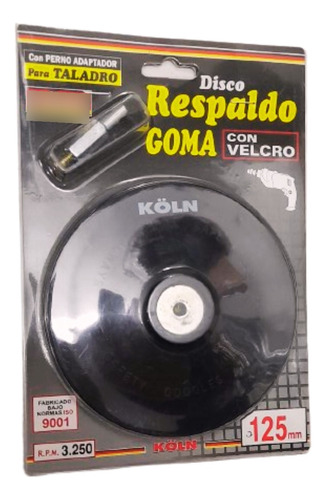 Disco Respaldo De Goma Para Taladros  125mm