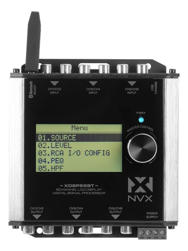Ecualizador Paramétrico Nvx Xdsp66bt De 6 Canales De La Seri
