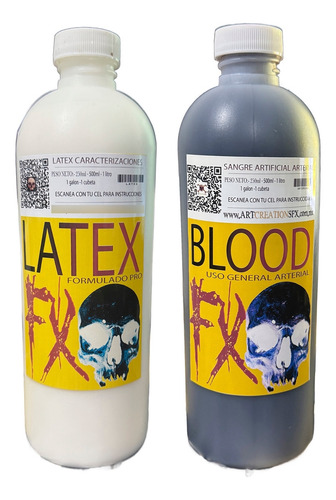 Sangre Falsa Y Latex Liquido 500 Ml C/u Artcreationsfx 