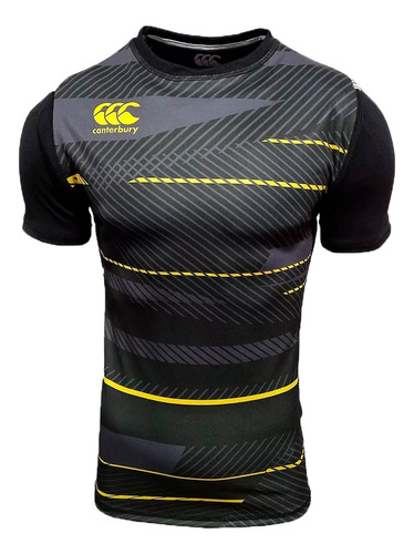 Remera Canterbury Rugby Hombre Ccc Negro-amarillo Cli