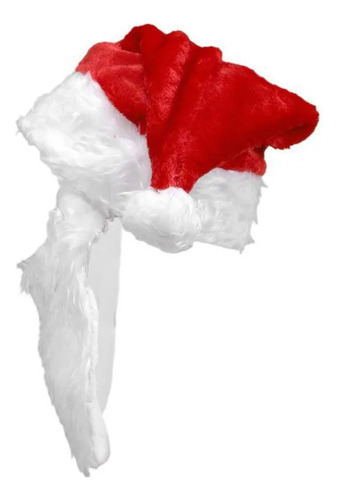 Gorro Navideño Rojo Con Barba De Papá Noel