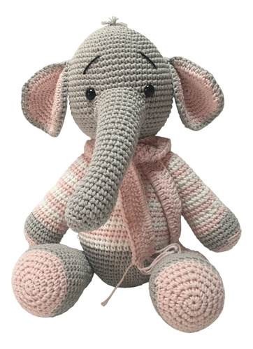 Súper Elefante 50 Cm- Peluche Tejido - Muñeco De Apego