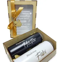 Comprar Caja Regalo Propuesta Padrinos Bautizo Comunión 2 Termos