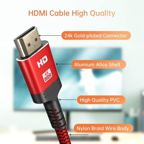 Cable Hdmi 2.0 4k@60hz - 2 Metros 18gbps, 4k Hdr, 3d, 