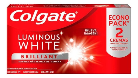 Pasta Dental Colgate Luminous White Econo Pack 2 De 100 Ml