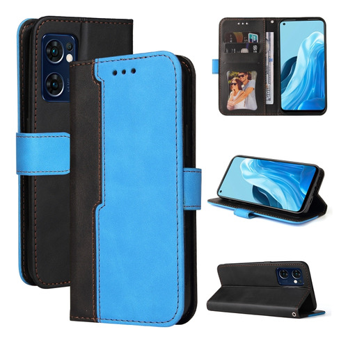 Funda De Poliuretano Con Bloques De Color Para Oppo Find X5