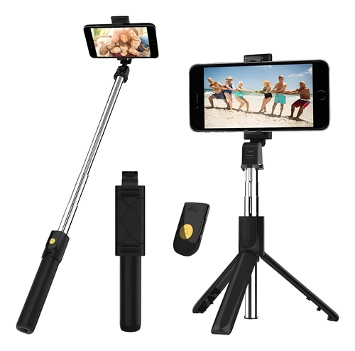 Baston 2025 Trípode Bluetooth Ajustable Selfies Color Negro