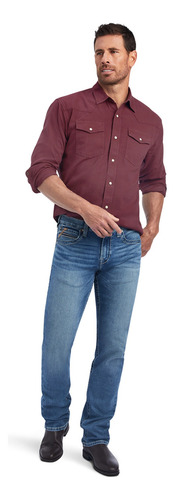 Camisa Ariat Jurlington Tinto Corte Retro Botón A Presión