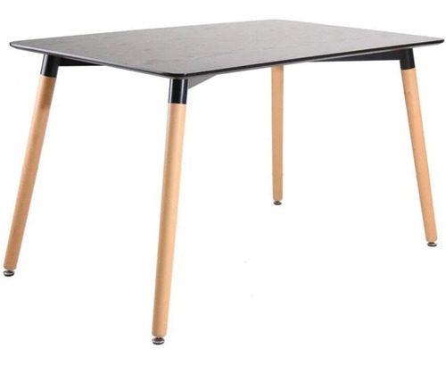 Mesa Comedor Escritorio Rectangular Eames Negro 120x80 Cm