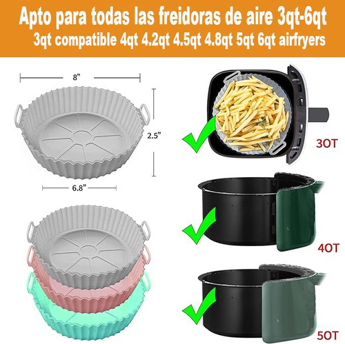Air Fryer Silicona Reutilizable Moldes Para Hornear 7pcs