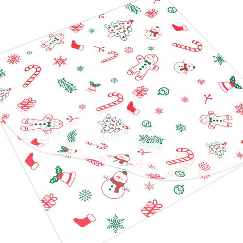 Papel Grado Alimenticio 30x30, 32 G, Diseño Navidad 100 Pzs