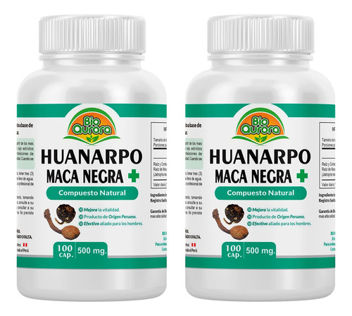 Maca Negra + Huanarpo Macho 100capsx500mg 2pack