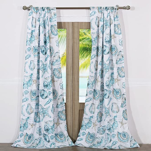 Bungalow Descalzo Cruz Coastal  Panel De Cortina  Set, 84 X