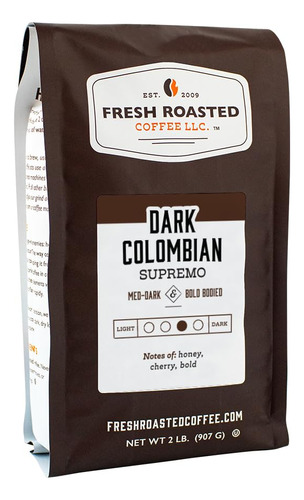 Fresh Roasted Coffee, Supremo Colombiano Oscuro, 2 Libras (.