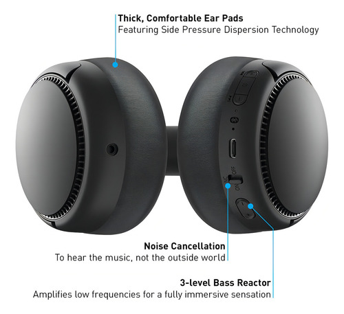 Audifonos Bluetooth Panasonic Rb-m700b Deep Bass ,xbs Deep Color Negro