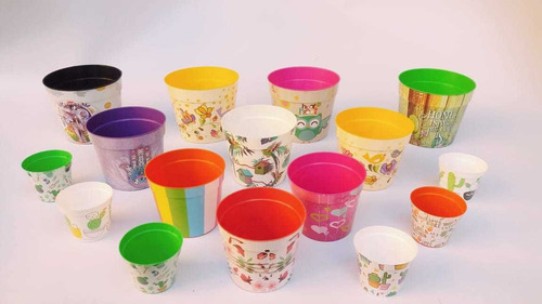 20 Macetas Inmold Plástico Diseños Surtidos Venta Por Mayor