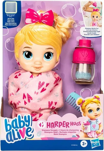 comprar Boneca Baby Alive Harper Hugs Bebê Shampoo Loira Hasbro
