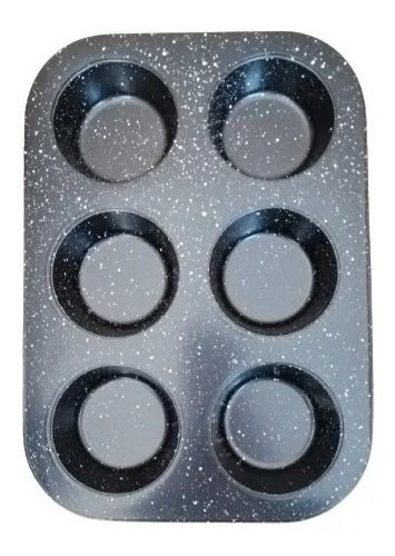 Charola Para 6 Muffins Acero Carbon Con Antiadherente