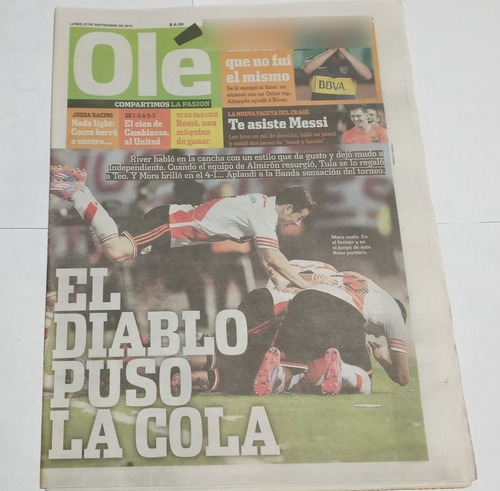 Ole 22/9/2014  River 4 Independiente 1, Central 3 Arsenal 1 