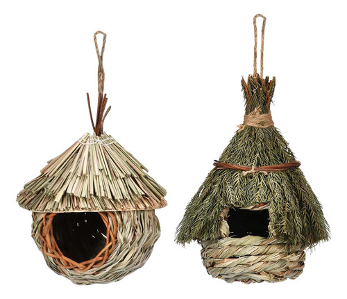 2x Birdhouse Roosting Hut Colgando Birds Cage Nido Para