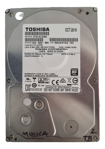 Hdd 2tb Toshiba Interno