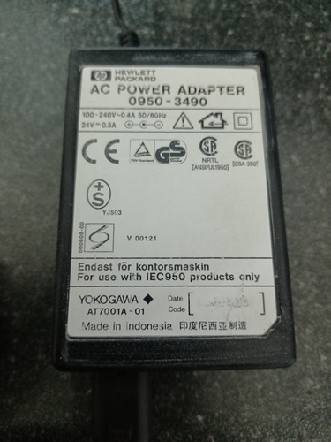 Cargador Hp Original De 24 V. 500ma. Usado